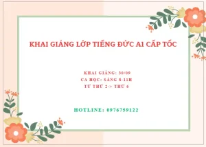 Khai giảng lớp tiếng Đức A1 cấp tốc ca sáng 30/09