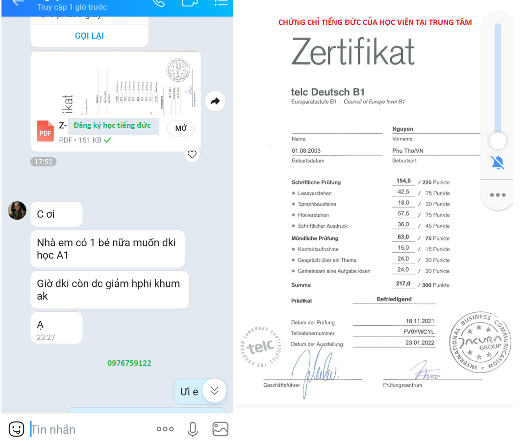 Một chiếc Feedback của học viên Tiếng Đức (210x360) Một chiếc Feedback của học viên Tiếng Đức